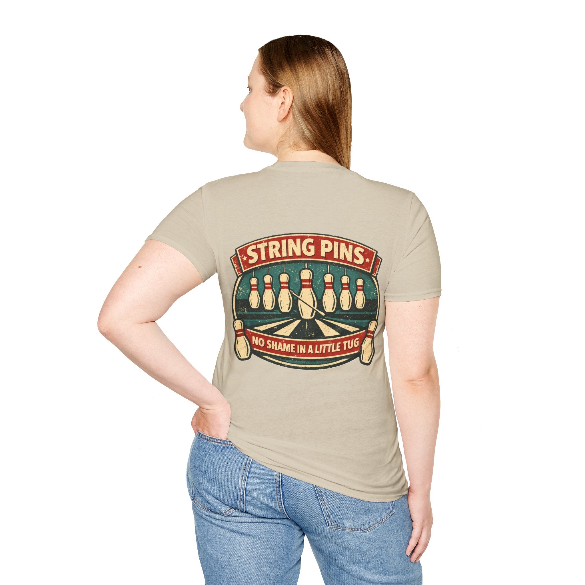 "String Pins Tug" Tee